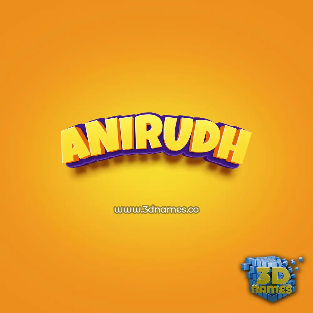 anirudh in Orange Toon style - 3D name wallpaper