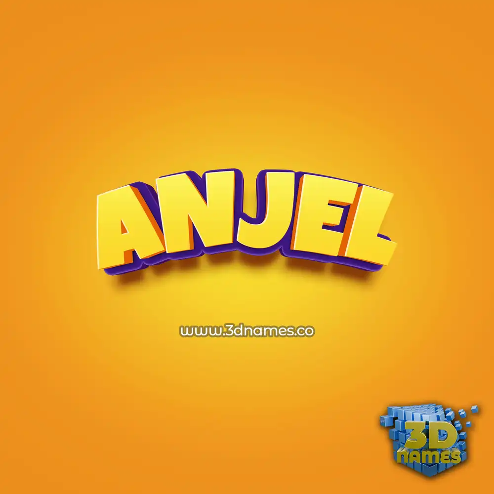 anjel in Orange Toon style - 3D name wallpaper