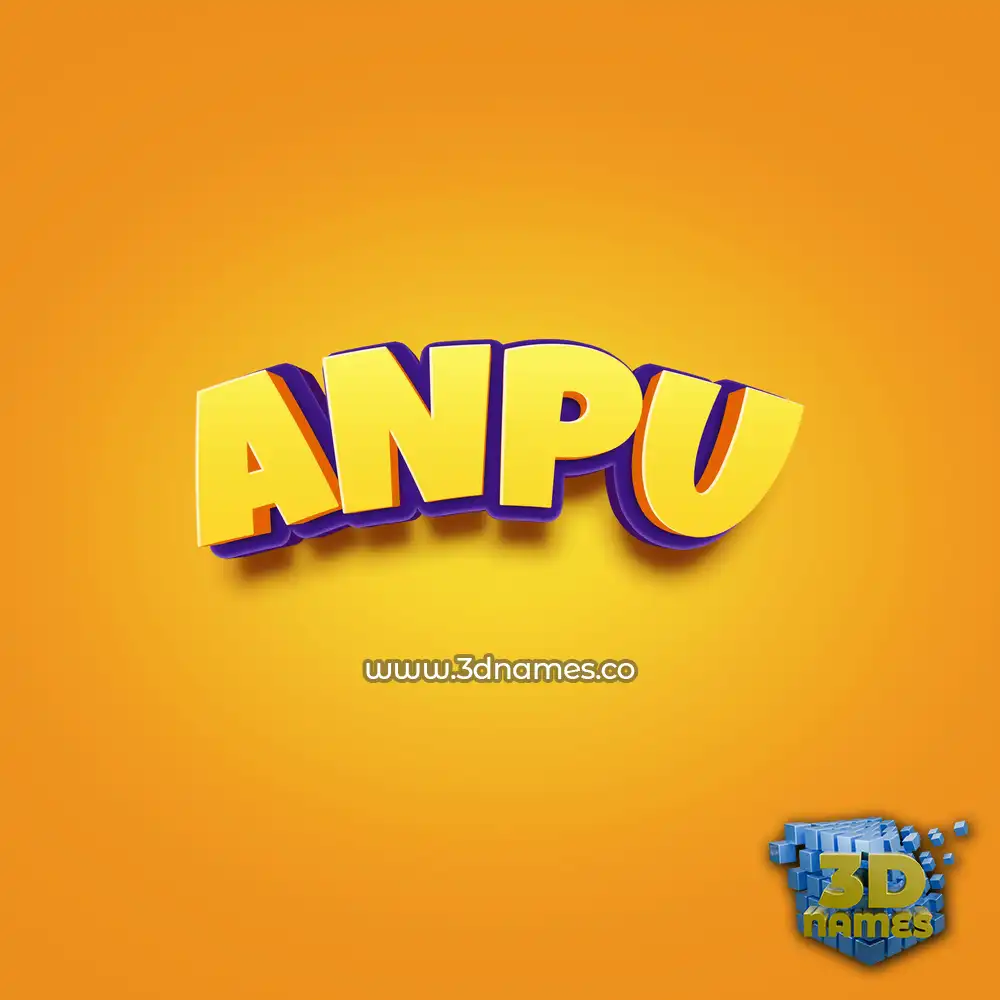 anpu in Orange Toon style - 3D name wallpaper anpu in Orange Toon style - 3D name wallpaper