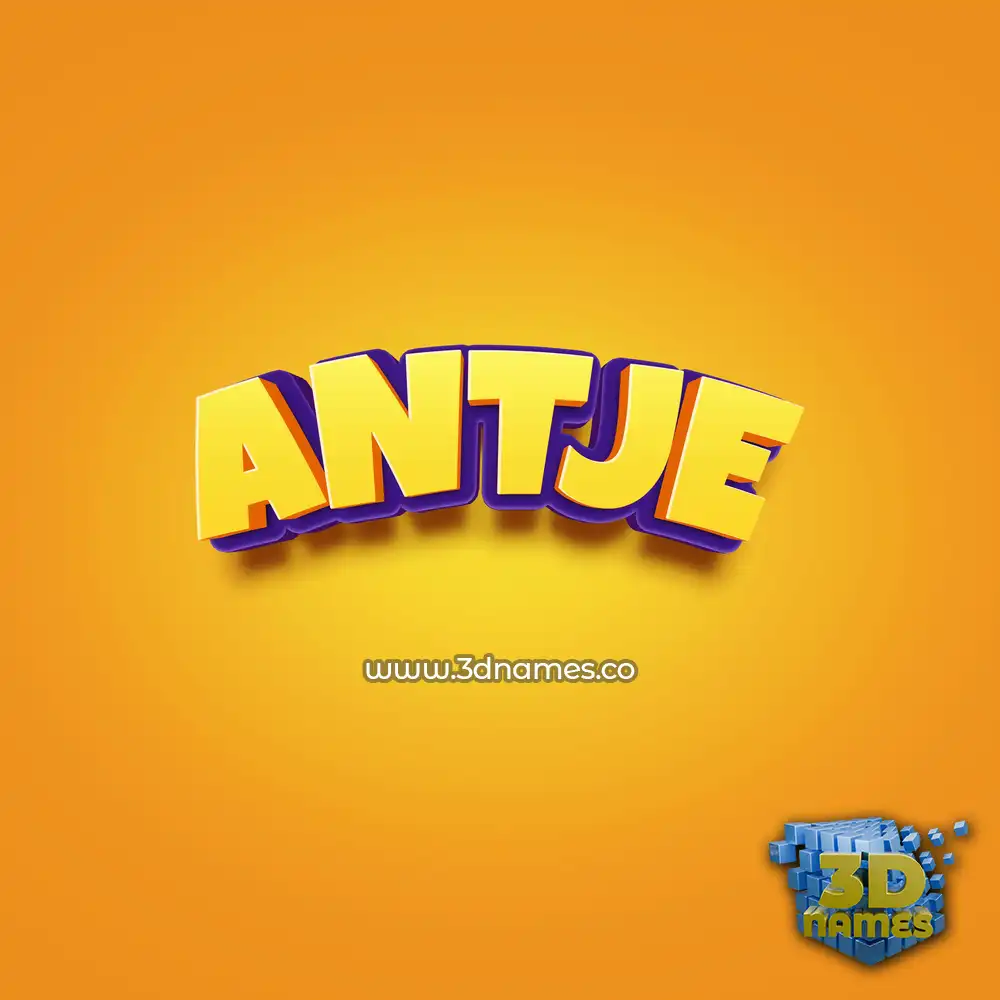 antje in Orange Toon style - 3D name wallpaper