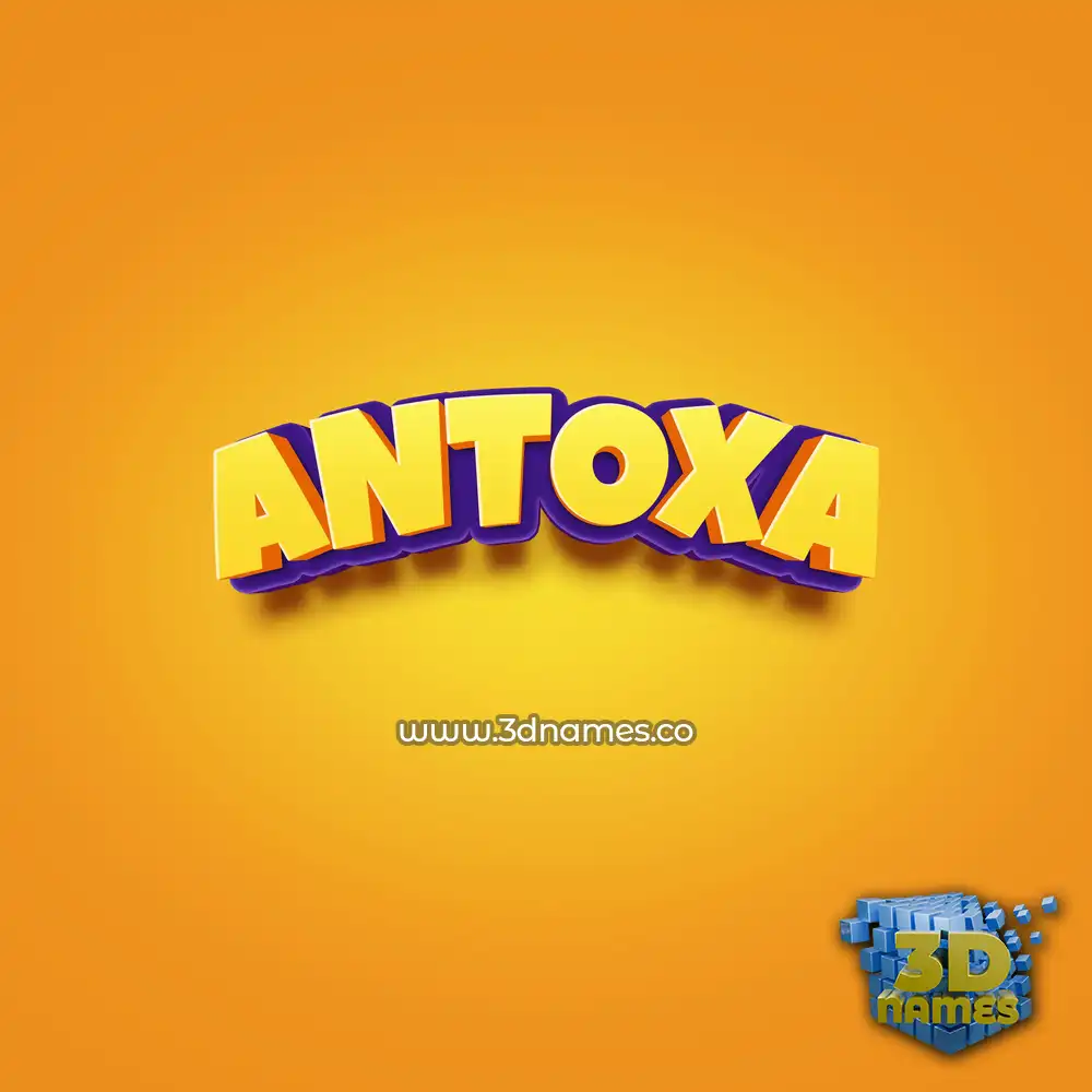 antoxa in Orange Toon style - 3D name wallpaper
