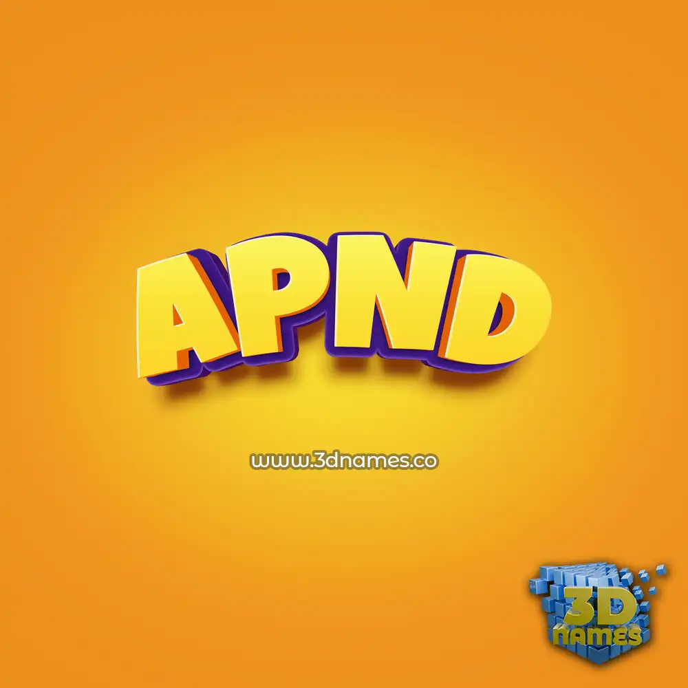 apnd in Orange Toon style - 3D name wallpaper apnd in Orange Toon style - 3D name wallpaper