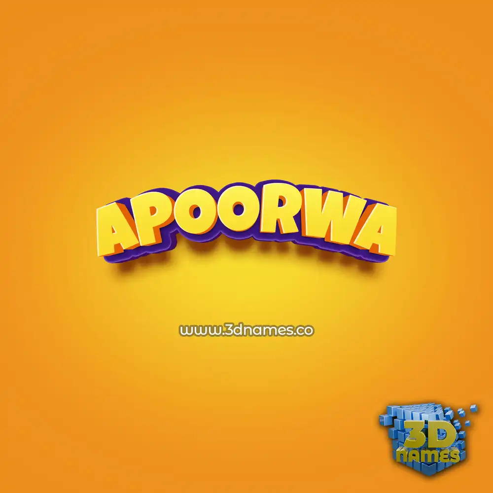 apoorwa in Orange Toon style - 3D name wallpaper