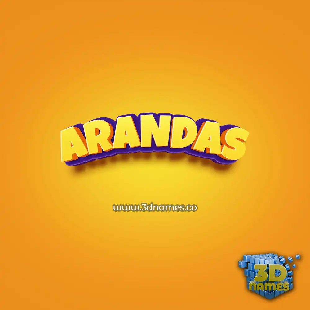 arandas in Orange Toon style - 3D name wallpaper