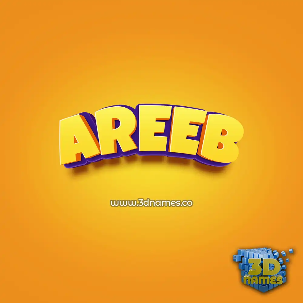 areeb in Orange Toon style - 3D name wallpaper areeb in Orange Toon style - 3D name wallpaper