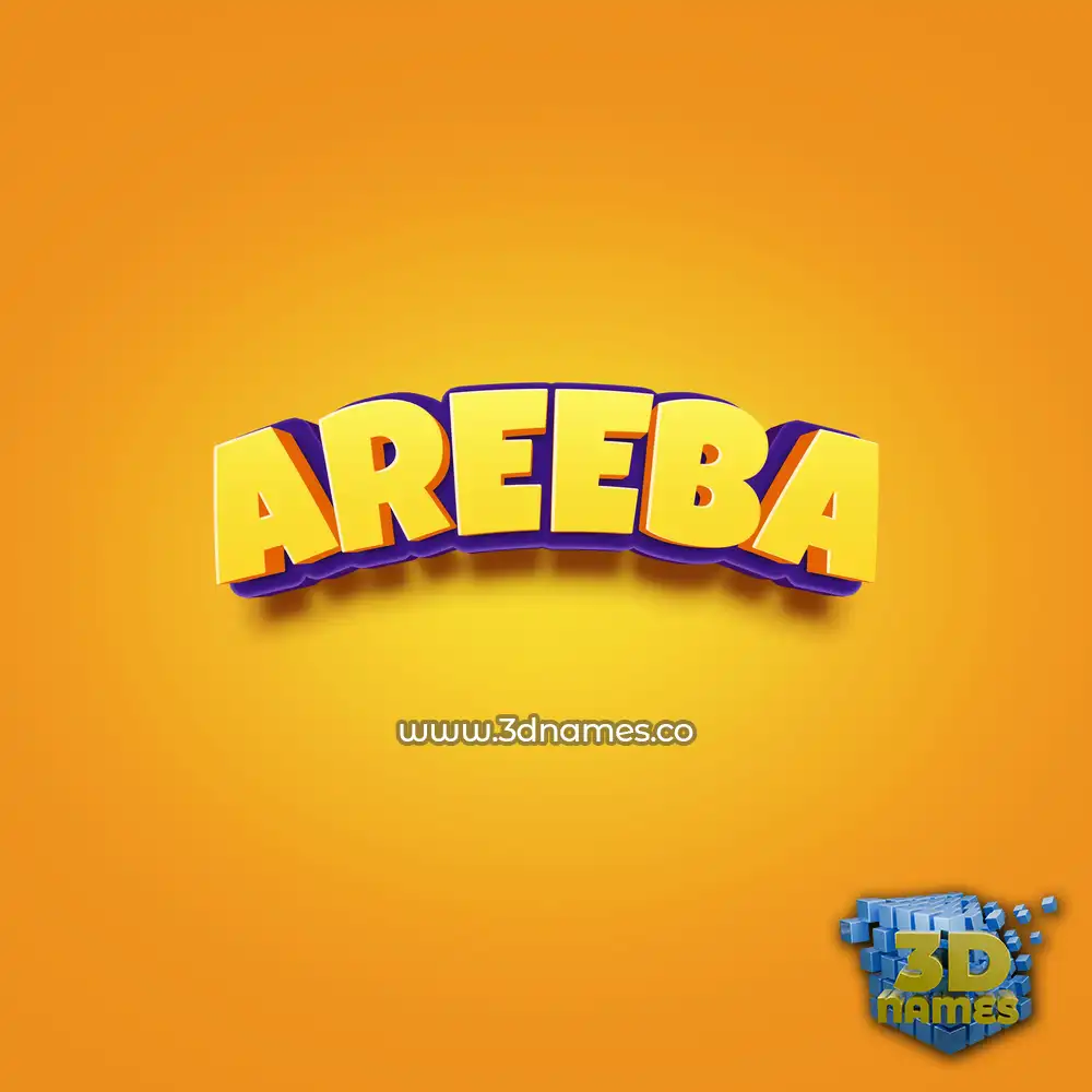 areeba in Orange Toon style - 3D name wallpaper areeba in Orange Toon style - 3D name wallpaper