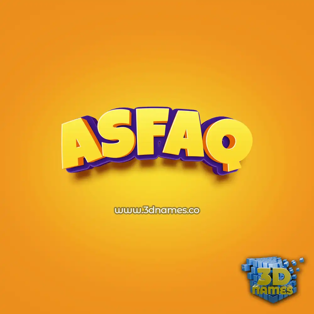 asfaq in Orange Toon style - 3D name wallpaper asfaq in Orange Toon style - 3D name wallpaper