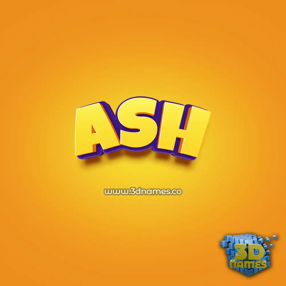 ash in Orange Toon style - 3D name wallpaper ash in Orange Toon style - 3D name wallpaper