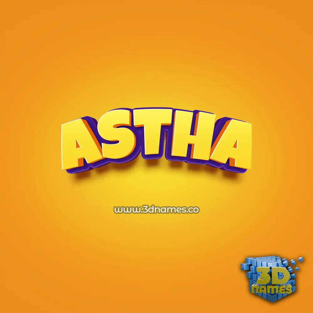 astha in Orange Toon style - 3D name wallpaper