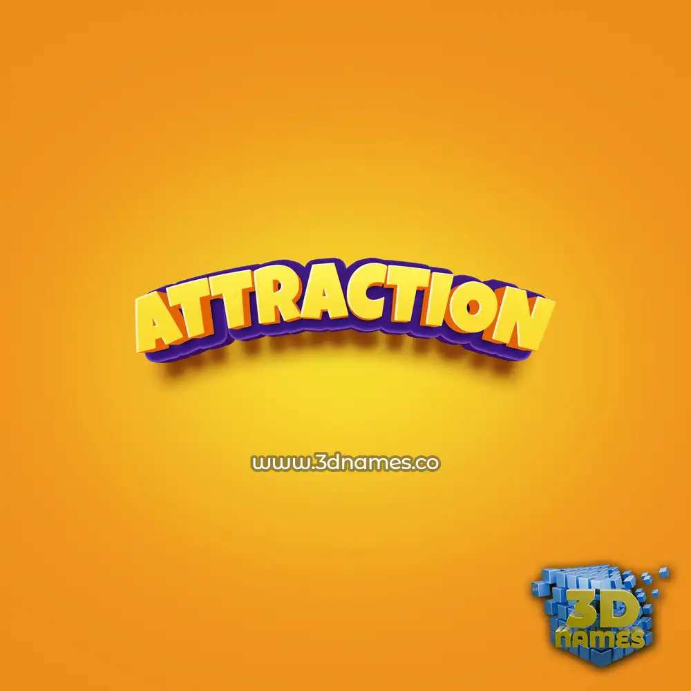 attraction in Orange Toon style - 3D name wallpaper attraction in Orange Toon style - 3D name wallpaper
