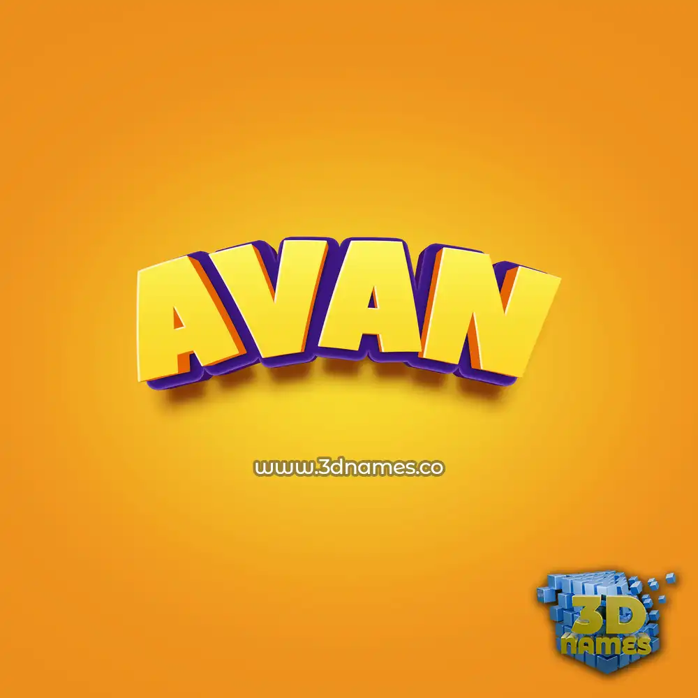 avan in Orange Toon style - 3D name wallpaper avan in Orange Toon style - 3D name wallpaper