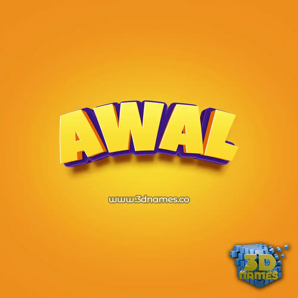 awal in Orange Toon style - 3D name wallpaper awal in Orange Toon style - 3D name wallpaper