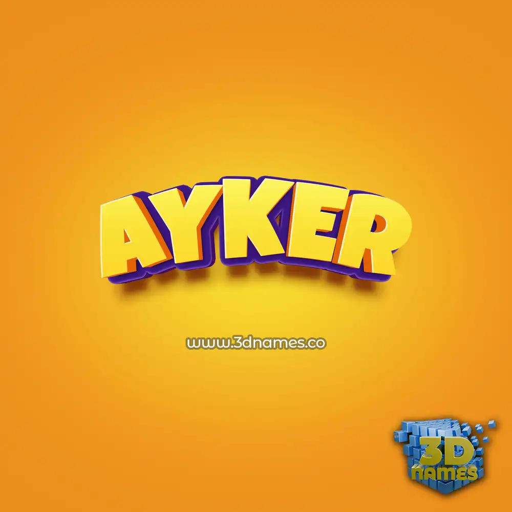 ayker in Orange Toon style - 3D name wallpaper ayker in Orange Toon style - 3D name wallpaper