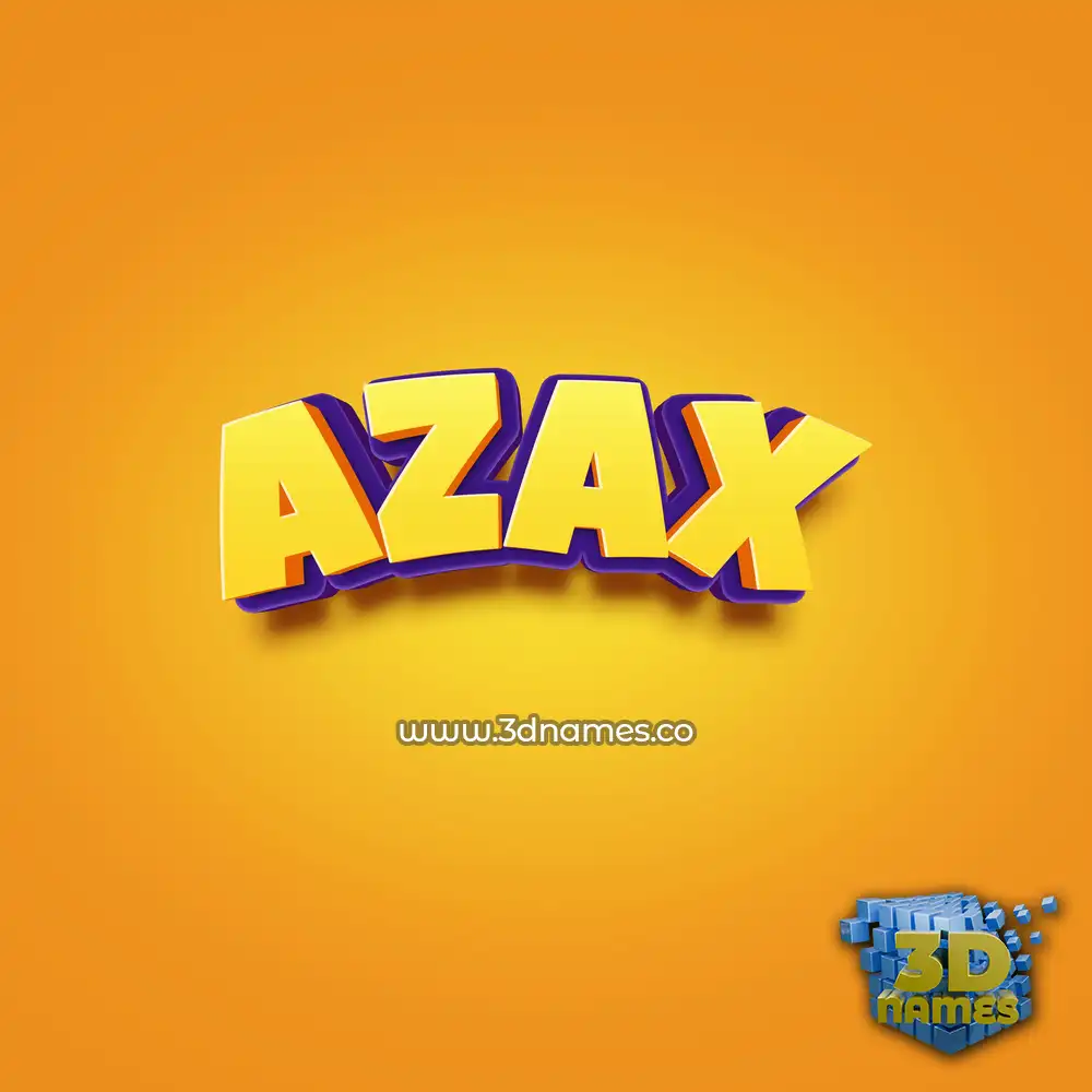 azax in Orange Toon style - 3D name wallpaper azax in Orange Toon style - 3D name wallpaper
