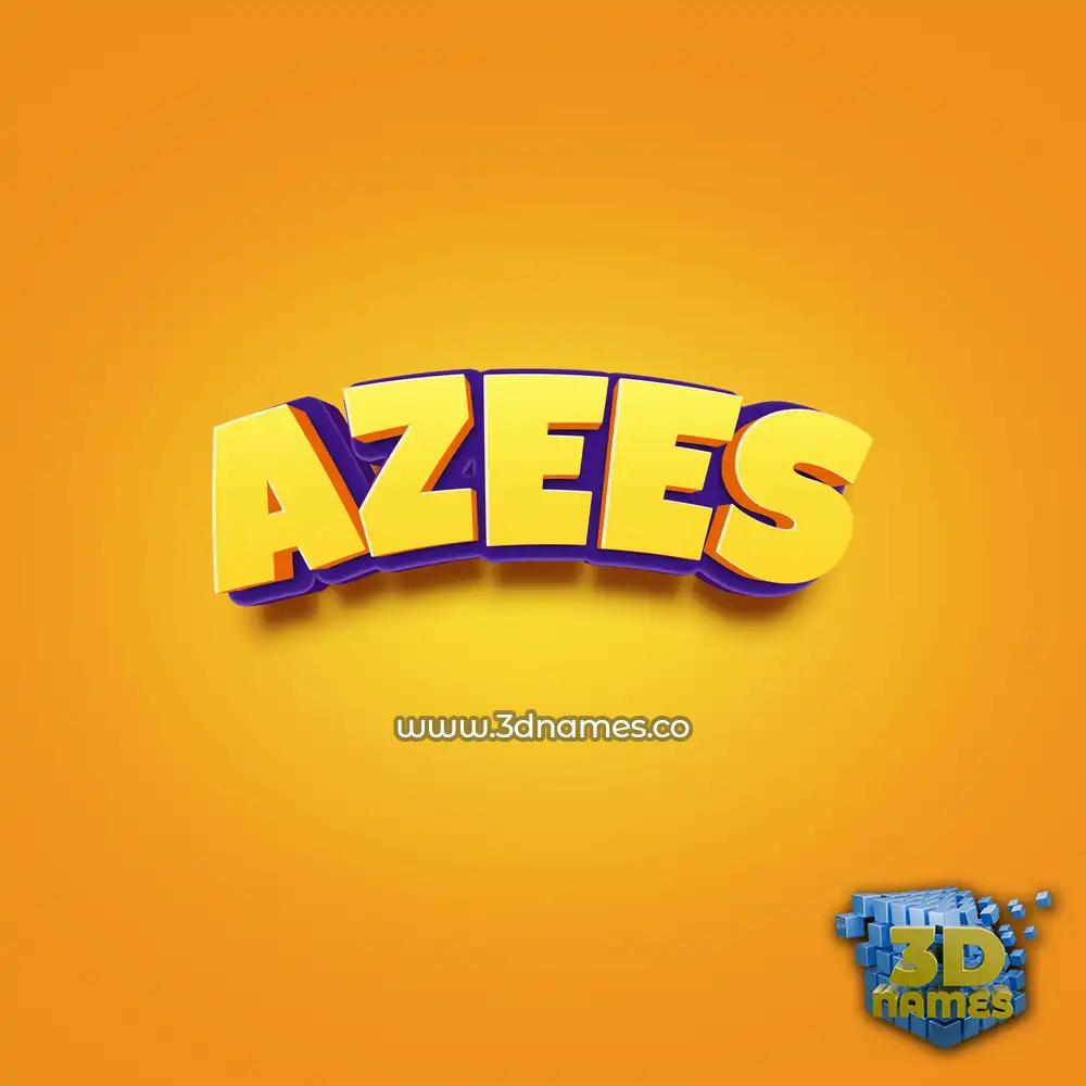 azees in Orange Toon style - 3D name wallpaper azees in Orange Toon style - 3D name wallpaper