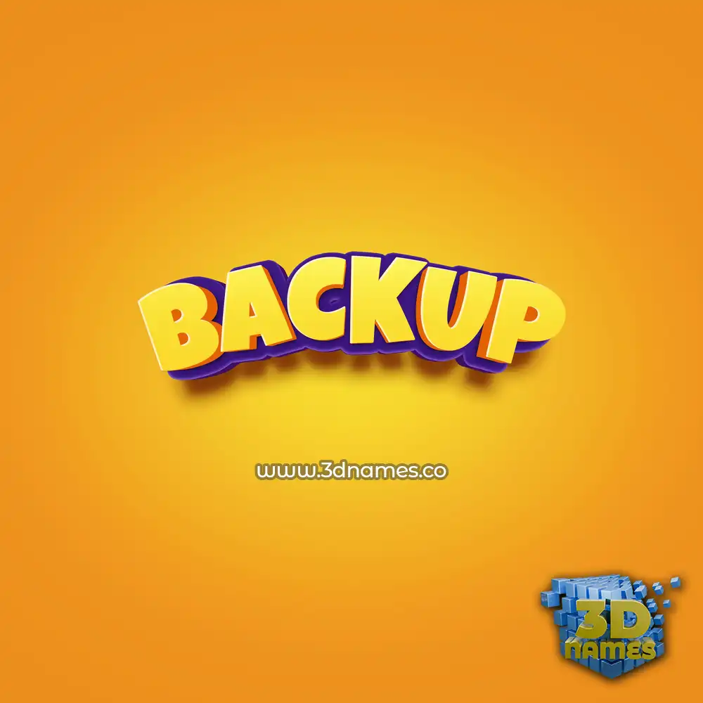 backup in Orange Toon style - 3D name wallpaper