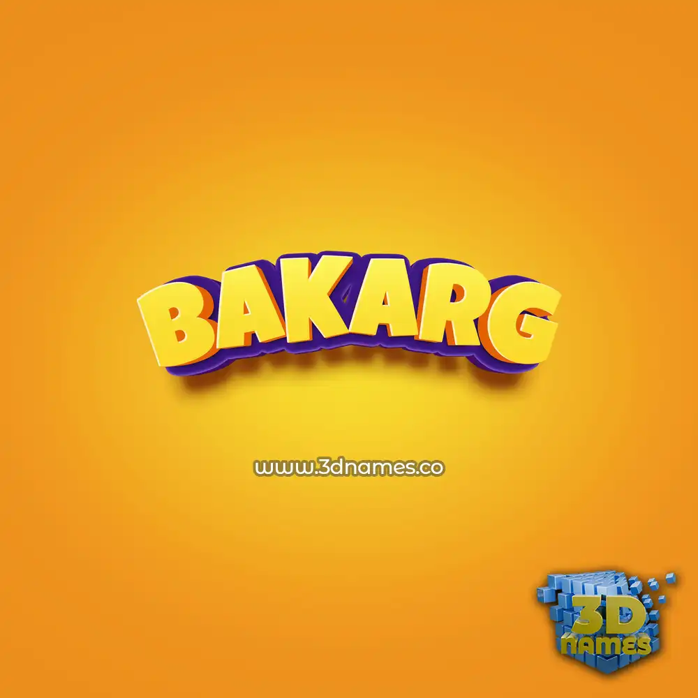bakarg in Orange Toon style - 3D name wallpaper