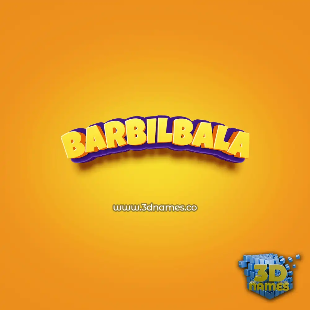 barbilbala in Orange Toon style - 3D name wallpaper