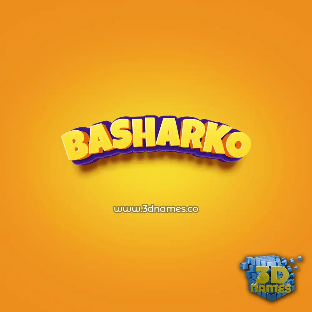 basharko in Orange Toon style - 3D name wallpaper
