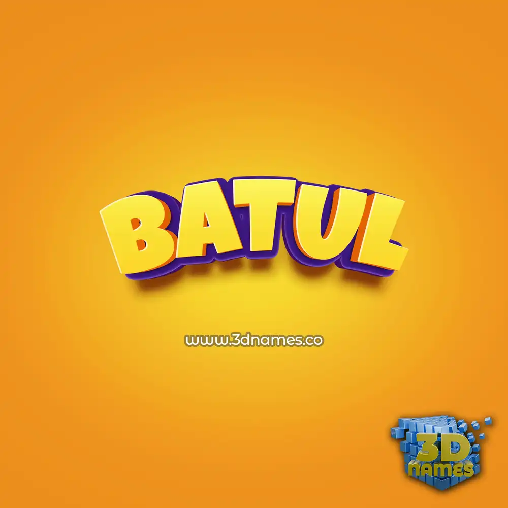 batul in Orange Toon style - 3D name wallpaper