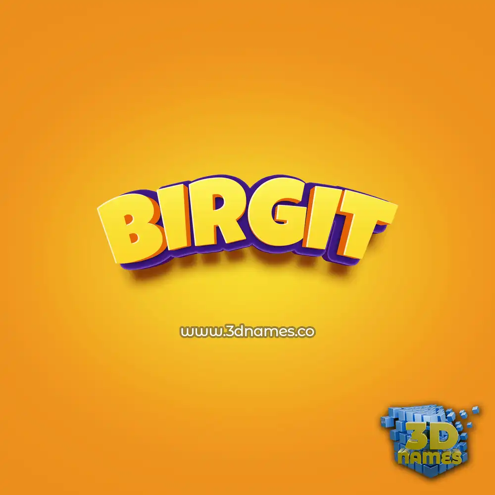 birgit in Orange Toon style - 3D name wallpaper