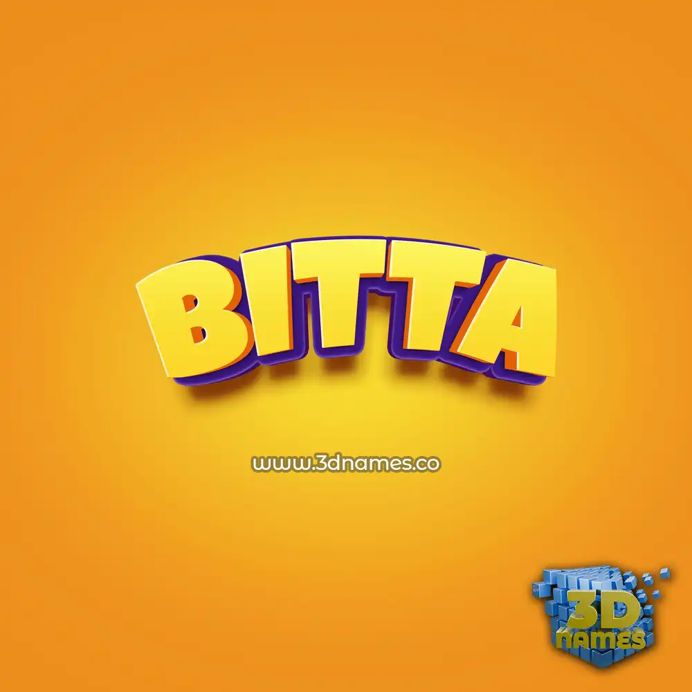 bitta in Orange Toon style - 3D name wallpaper