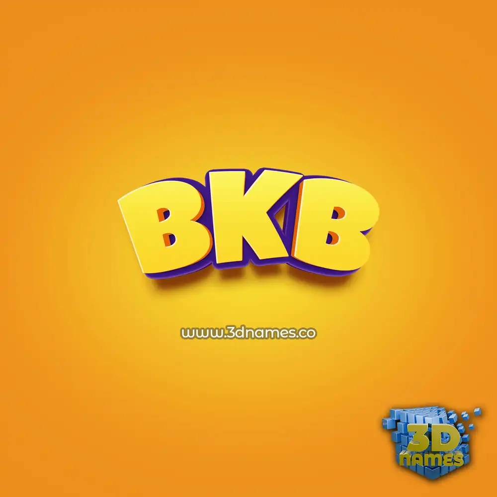 bkb in Orange Toon style - 3D name wallpaper bkb in Orange Toon style - 3D name wallpaper