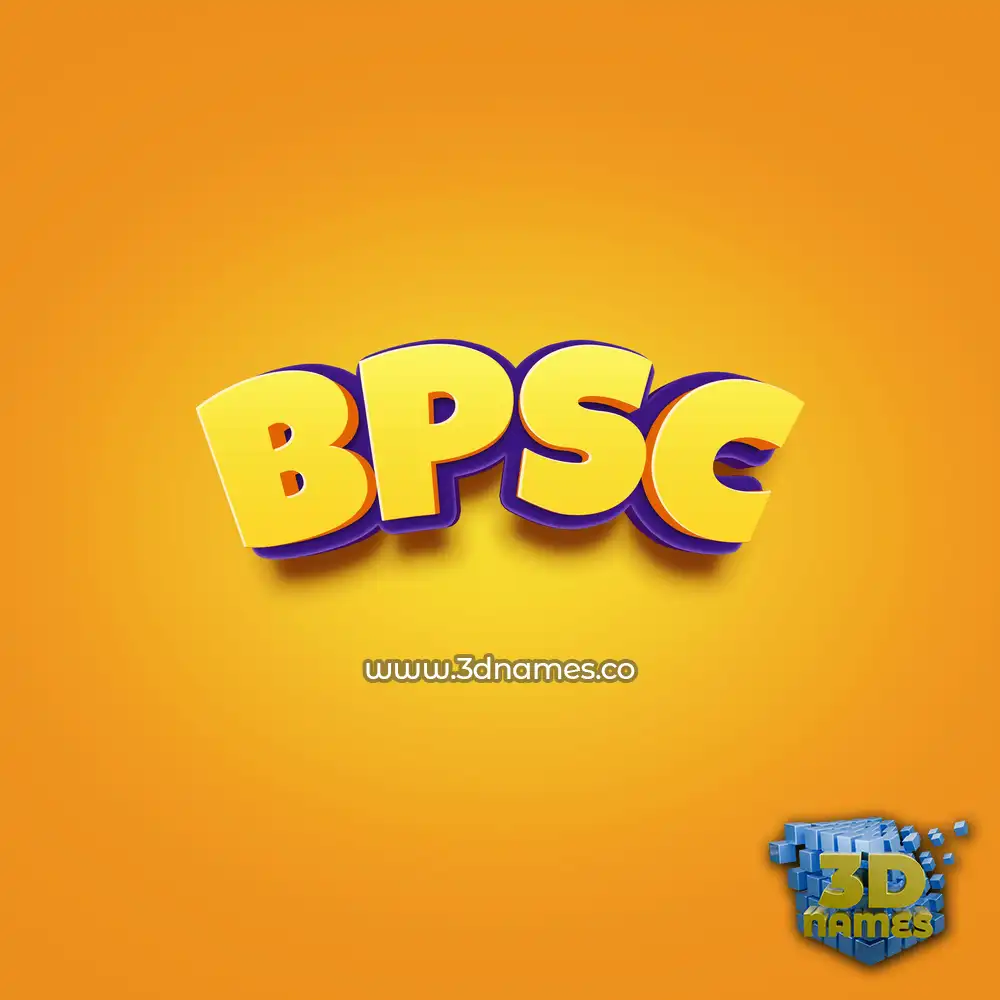 bpsc in Orange Toon style - 3D name wallpaper