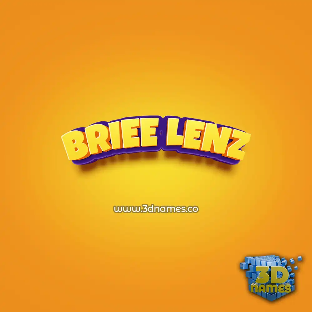 briee lenz in Orange Toon style - 3D name wallpaper