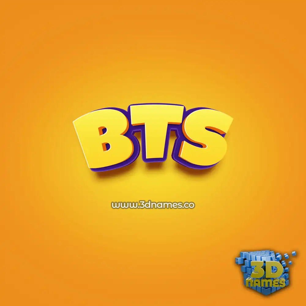 bts in Orange Toon style - 3D name wallpaper