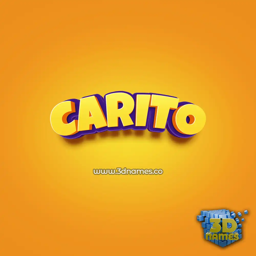 carito in Orange Toon style - 3D name wallpaper