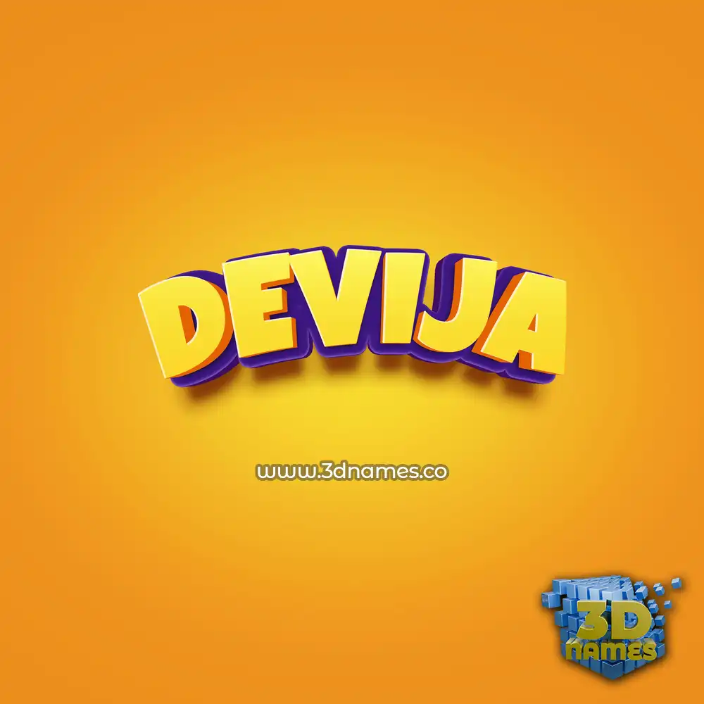 devija in Orange Toon style - 3D name wallpaper