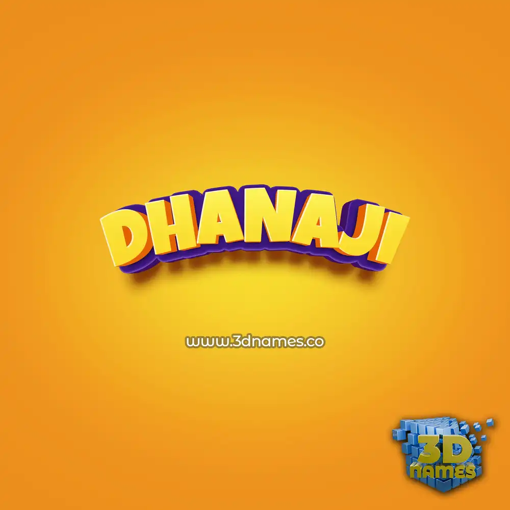 dhanaji in Orange Toon style - 3D name wallpaper
