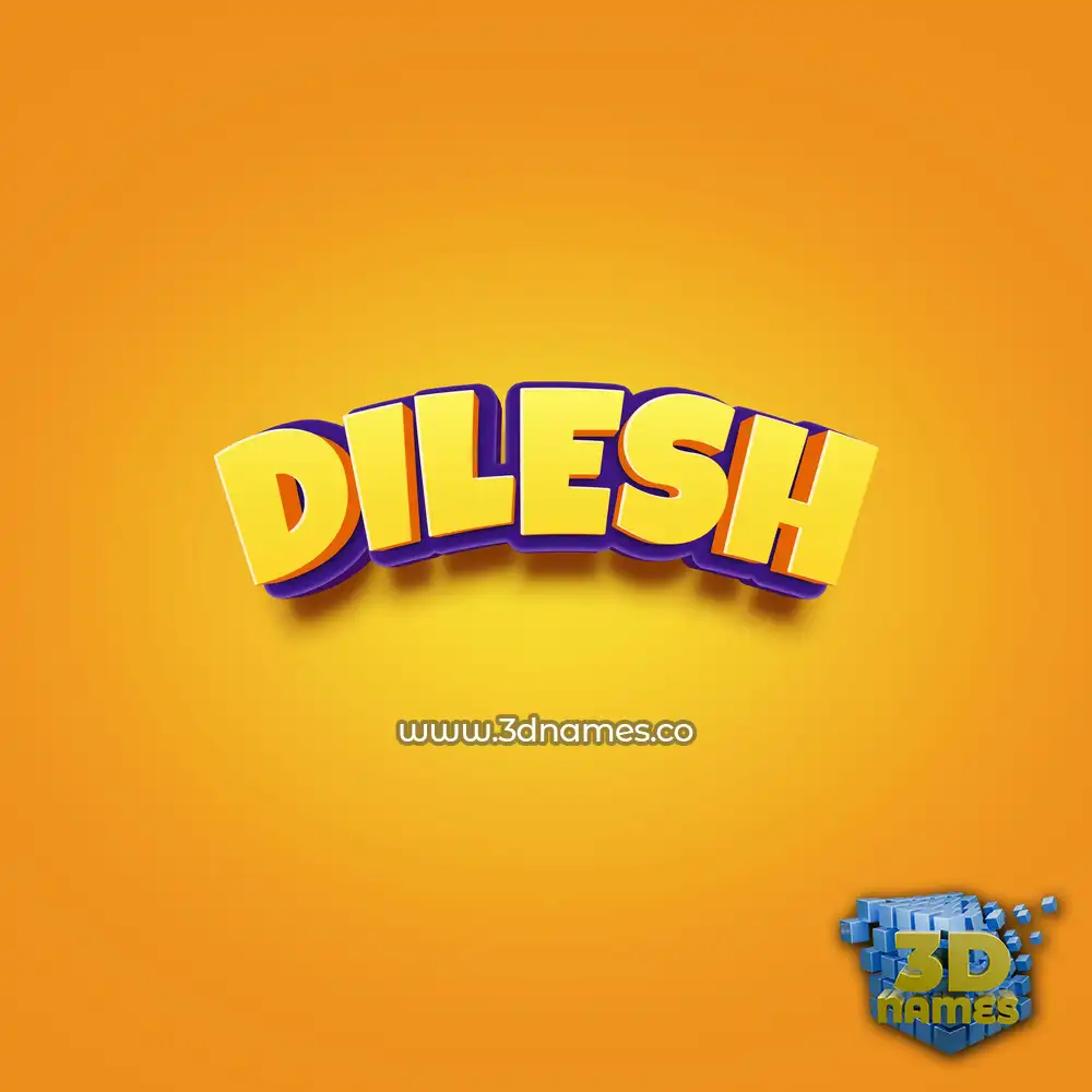 dilesh in Orange Toon style - 3D name wallpaper