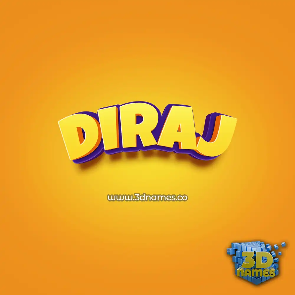 diraj in Orange Toon style - 3D name wallpaper diraj in Orange Toon style - 3D name wallpaper