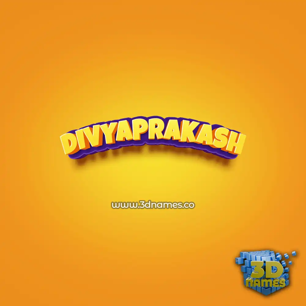 divyaprakash in Orange Toon style - 3D name wallpaper