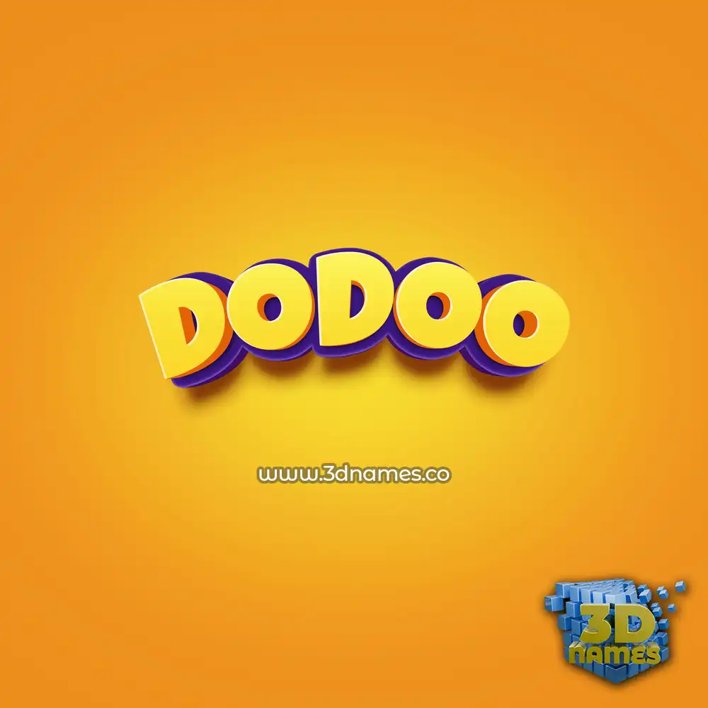 dodoo in Orange Toon style - 3D name wallpaper