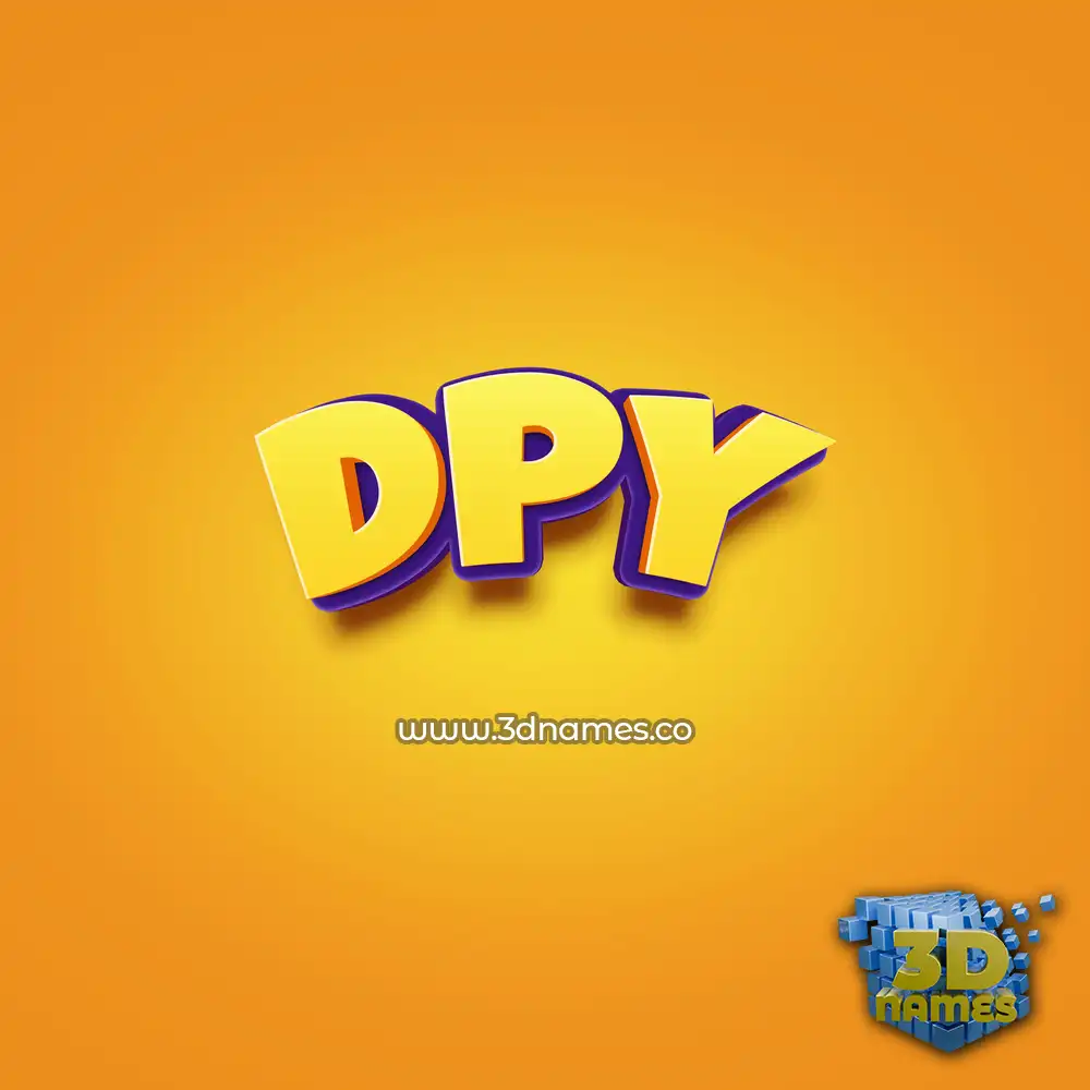 dpy in Orange Toon style - 3D name wallpaper