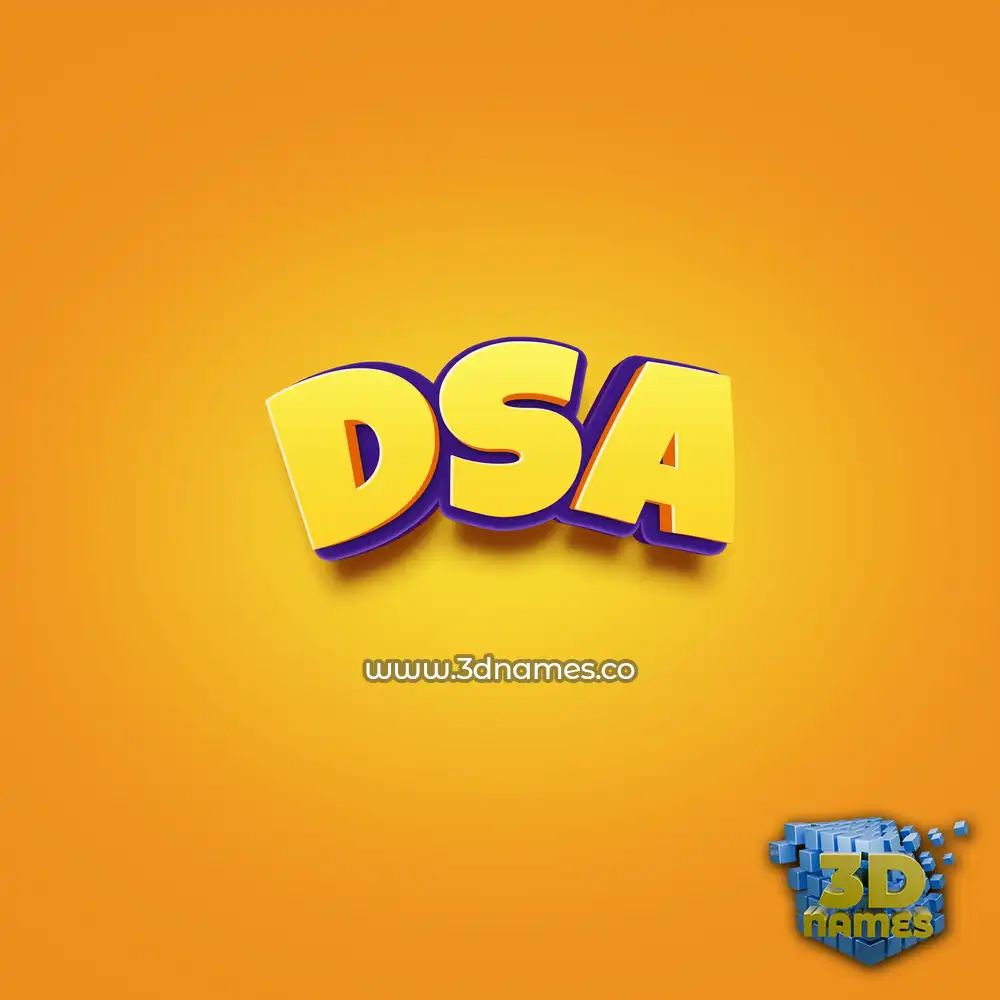 dsa in Orange Toon style - 3D name wallpaper dsa in Orange Toon style - 3D name wallpaper