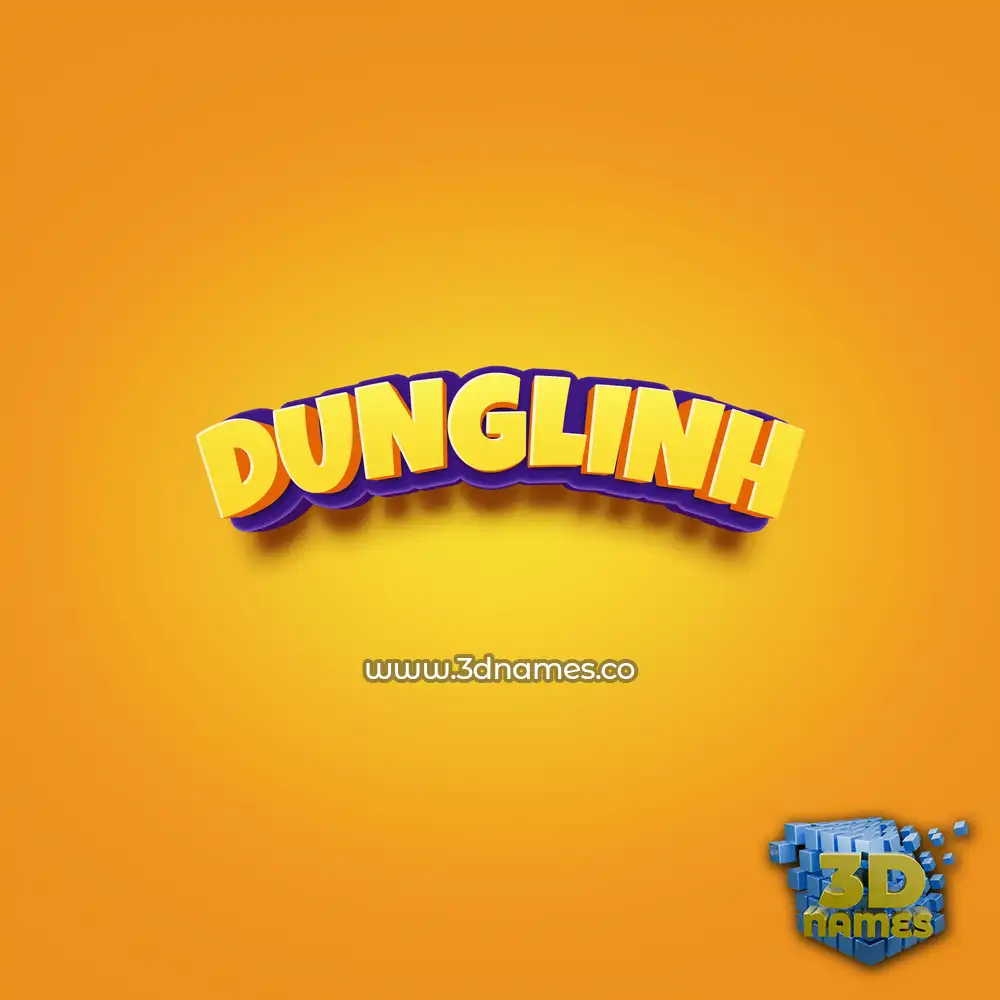 dunglinh in Orange Toon style - 3D name wallpaper