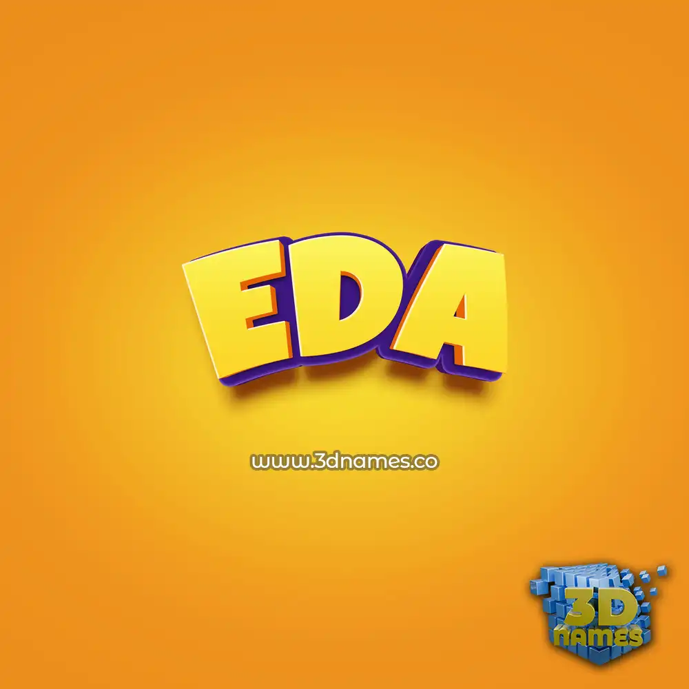 eda in Orange Toon style - 3D name wallpaper