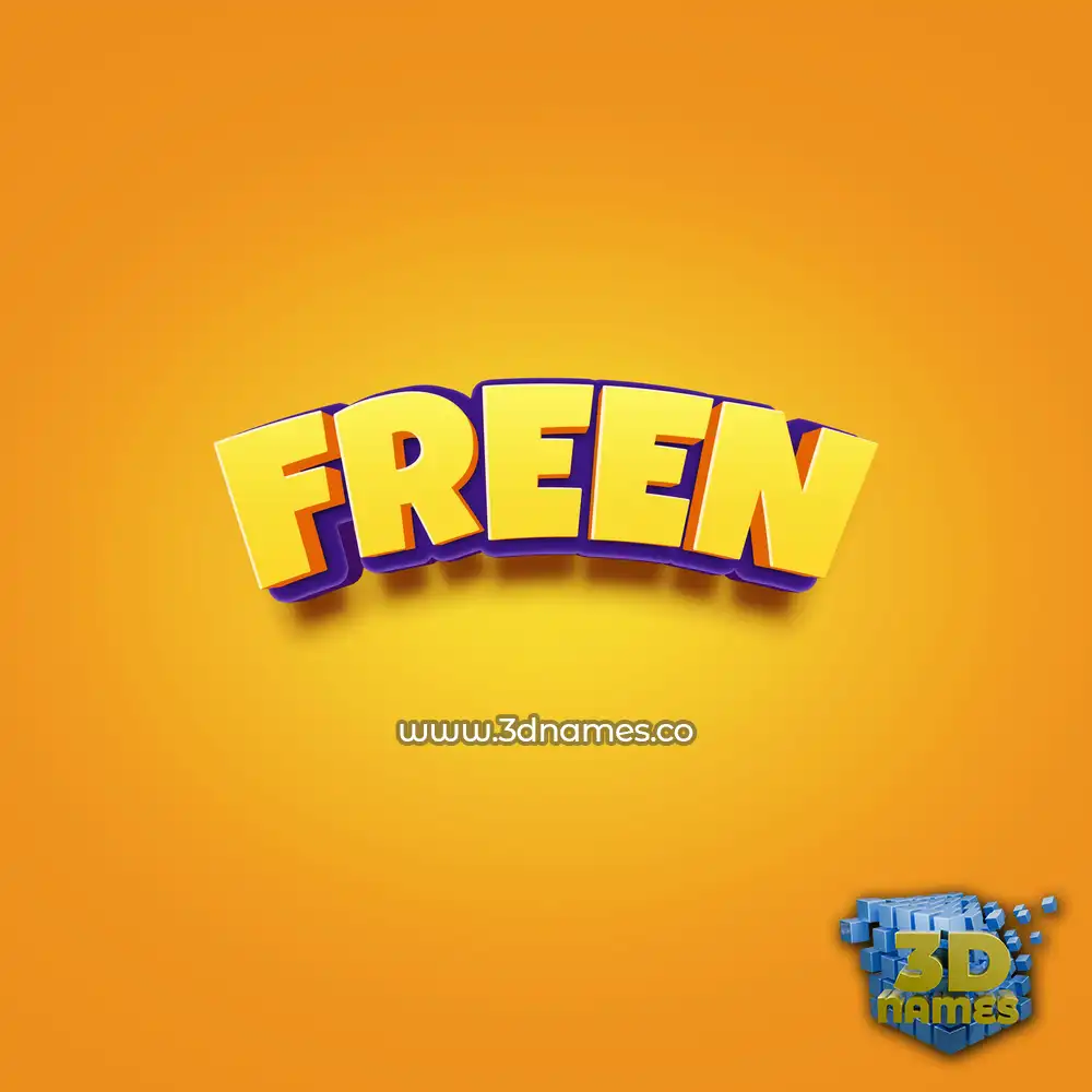 freen in Orange Toon style - 3D name wallpaper