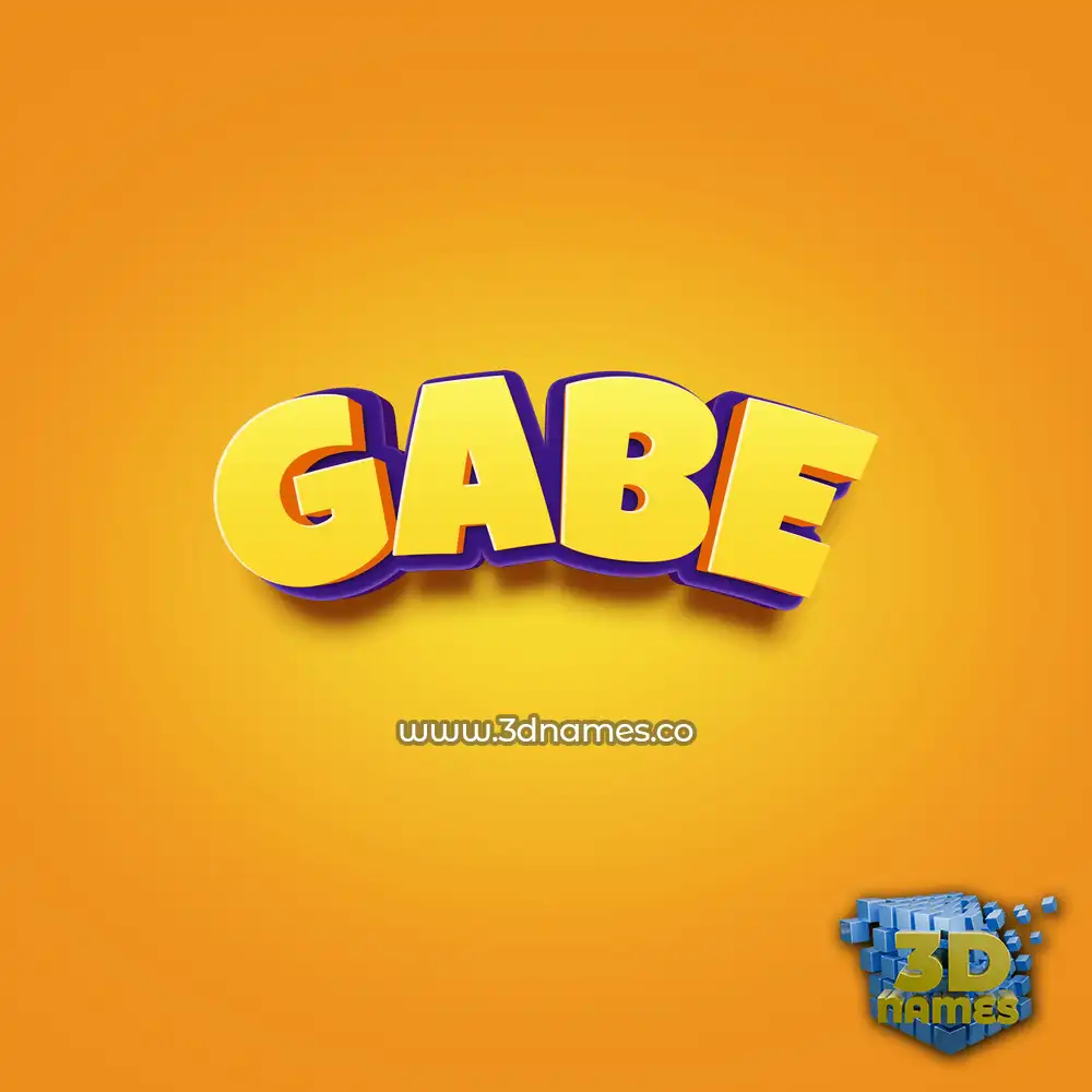 gabe in Orange Toon style - 3D name wallpaper