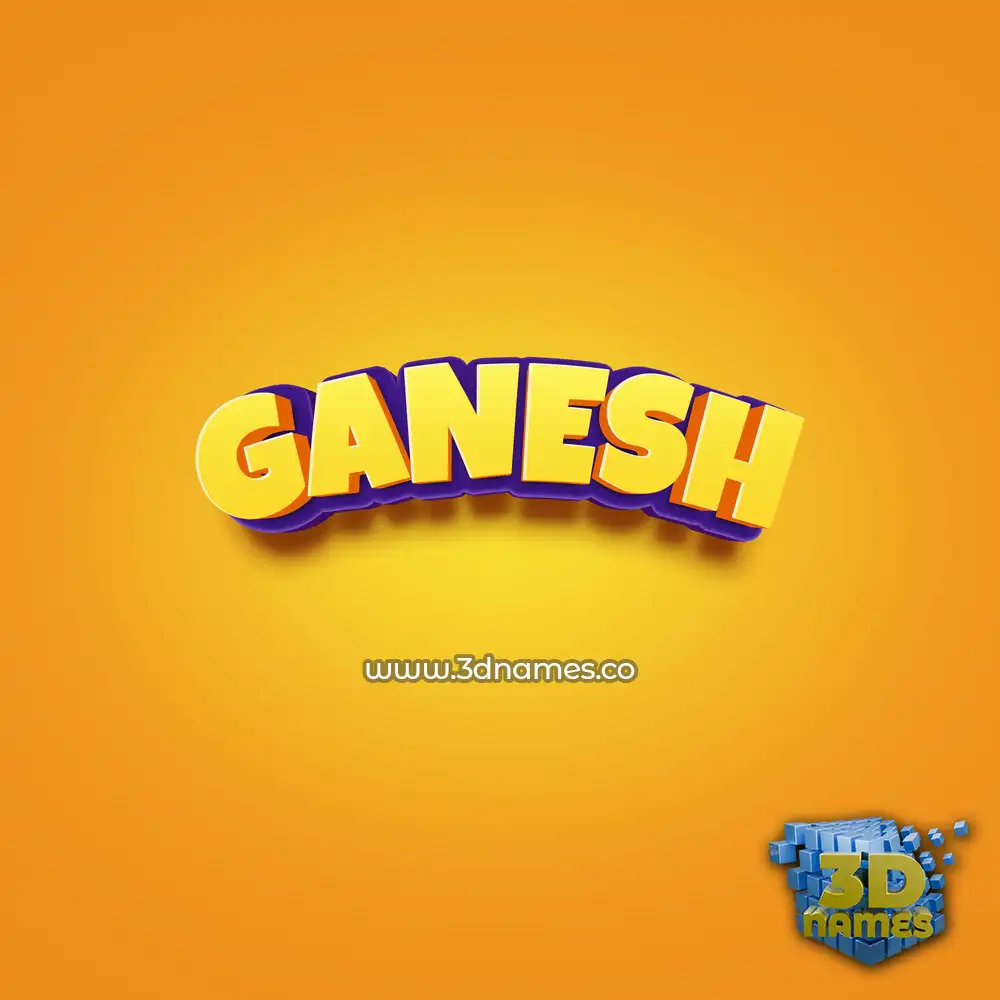 ganesh in Orange Toon style - 3D name wallpaper ganesh in Orange Toon style - 3D name wallpaper