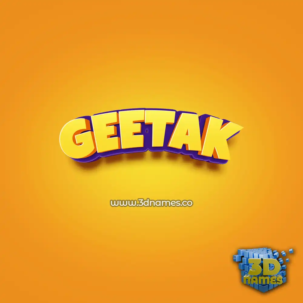 geetak in Orange Toon style - 3D name wallpaper geetak in Orange Toon style - 3D name wallpaper