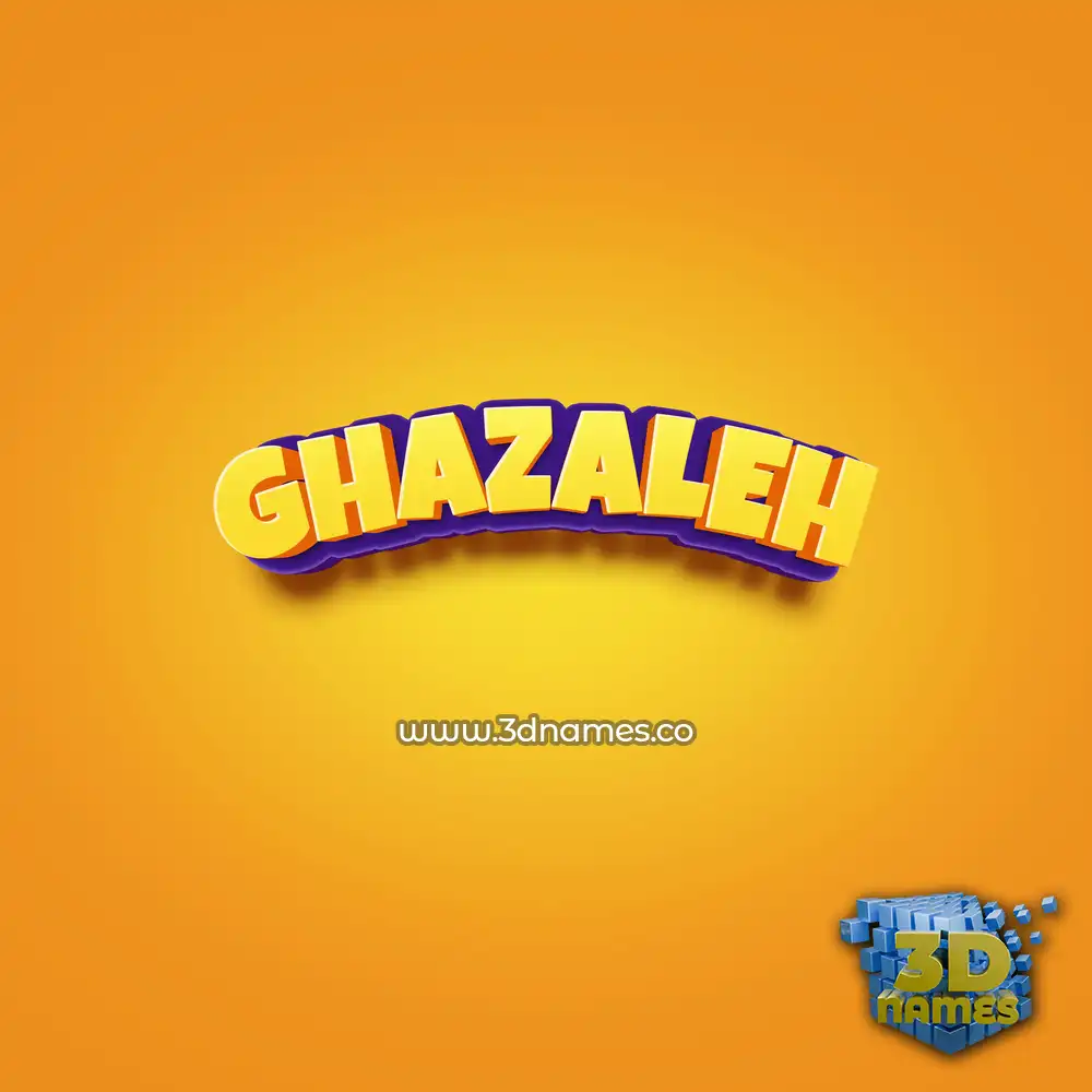 ghazaleh in Orange Toon style - 3D name wallpaper