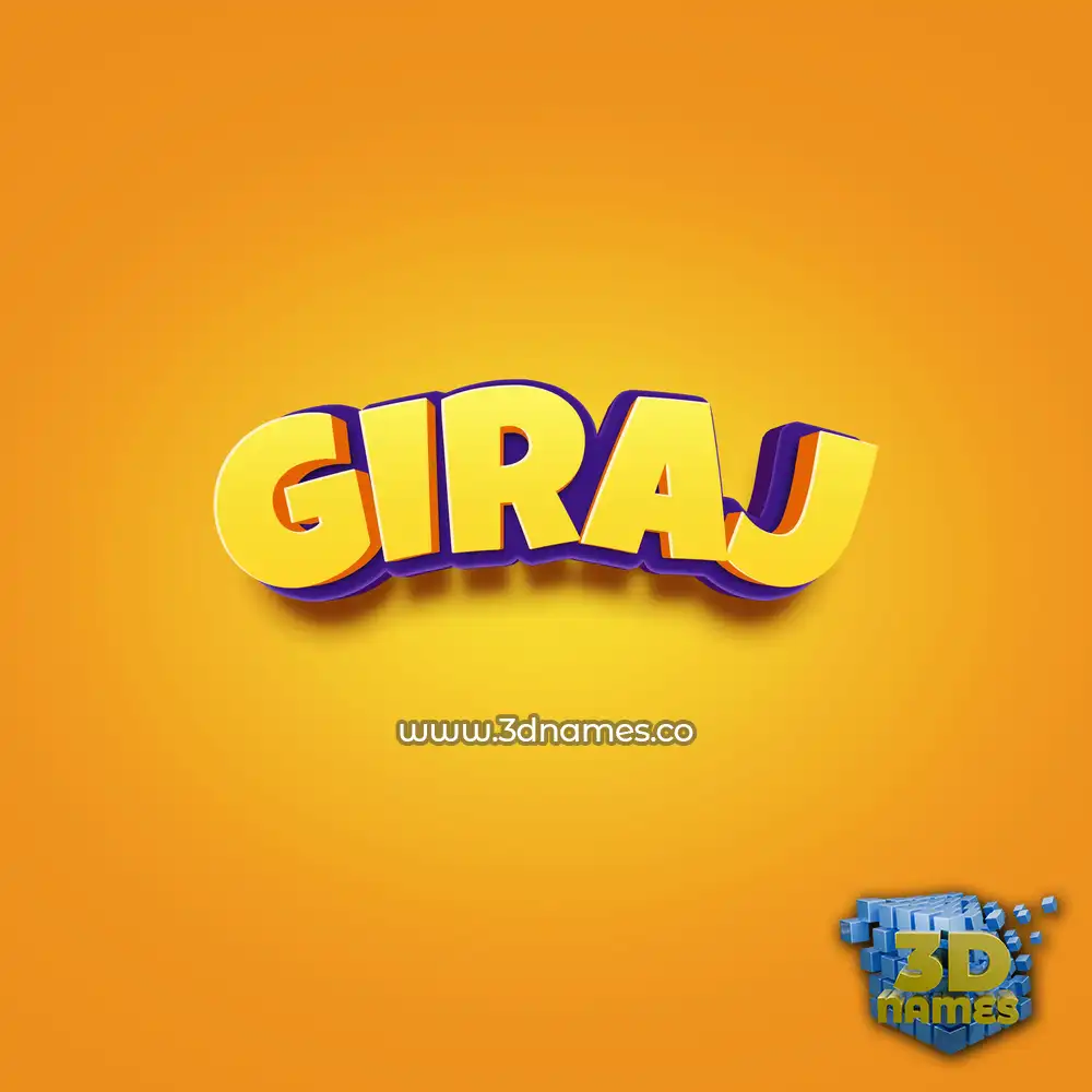 giraj in Orange Toon style - 3D name wallpaper giraj in Orange Toon style - 3D name wallpaper