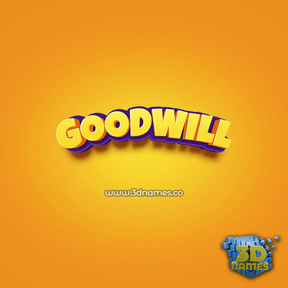 goodwill in Orange Toon style - 3D name wallpaper