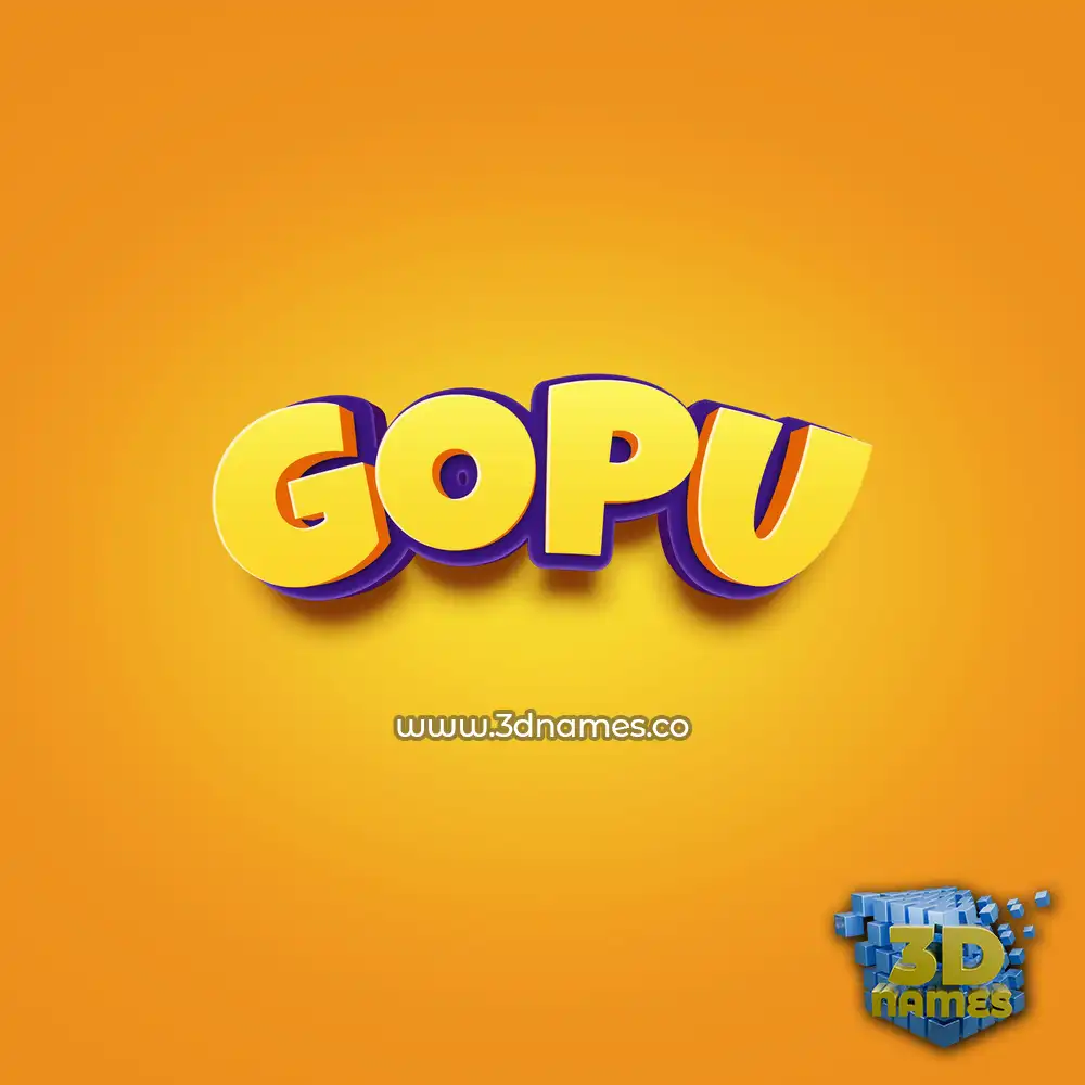 gopu in Orange Toon style - 3D name wallpaper
