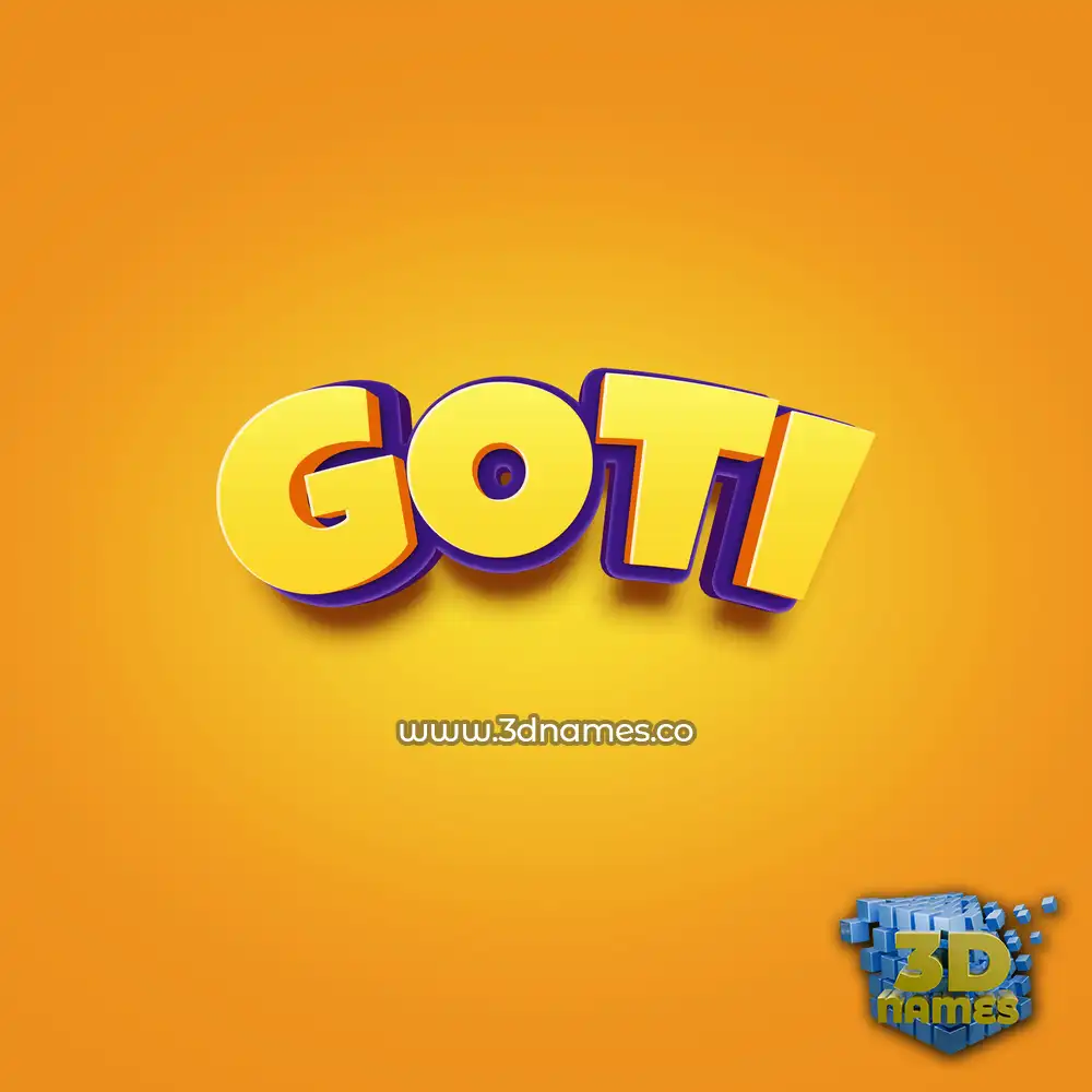goti in Orange Toon style - 3D name wallpaper